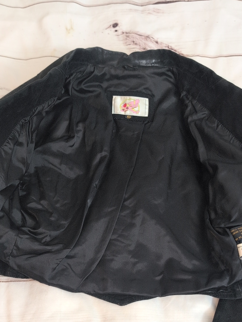 Vintage Adler Black Leather Fring Moto Style Jacket size Small - Picture 9 of 15